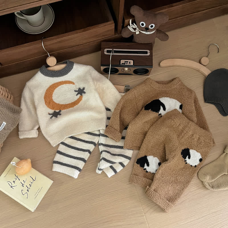 Baby Vlies Sweatshirt und Hose , 2-teiliger Pyjama- Set - image 1