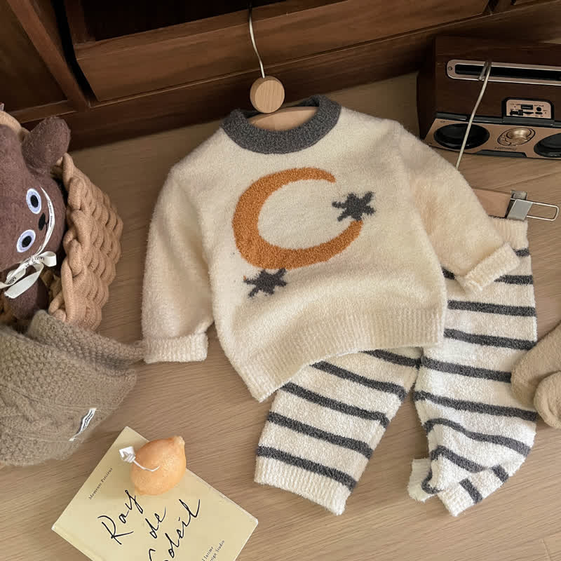 Baby Vlies Sweatshirt und Hose , 2-teiliger Pyjama- Set - Beige - 3-4J - image 3