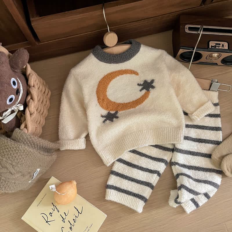 Baby Vlies Sweatshirt und Hose , 2-teiliger Pyjama- Set - Beige - 3-4J - image 3