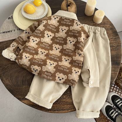 3-teiliges Set für Baby : Jacke und Hose mit Bär - image 4