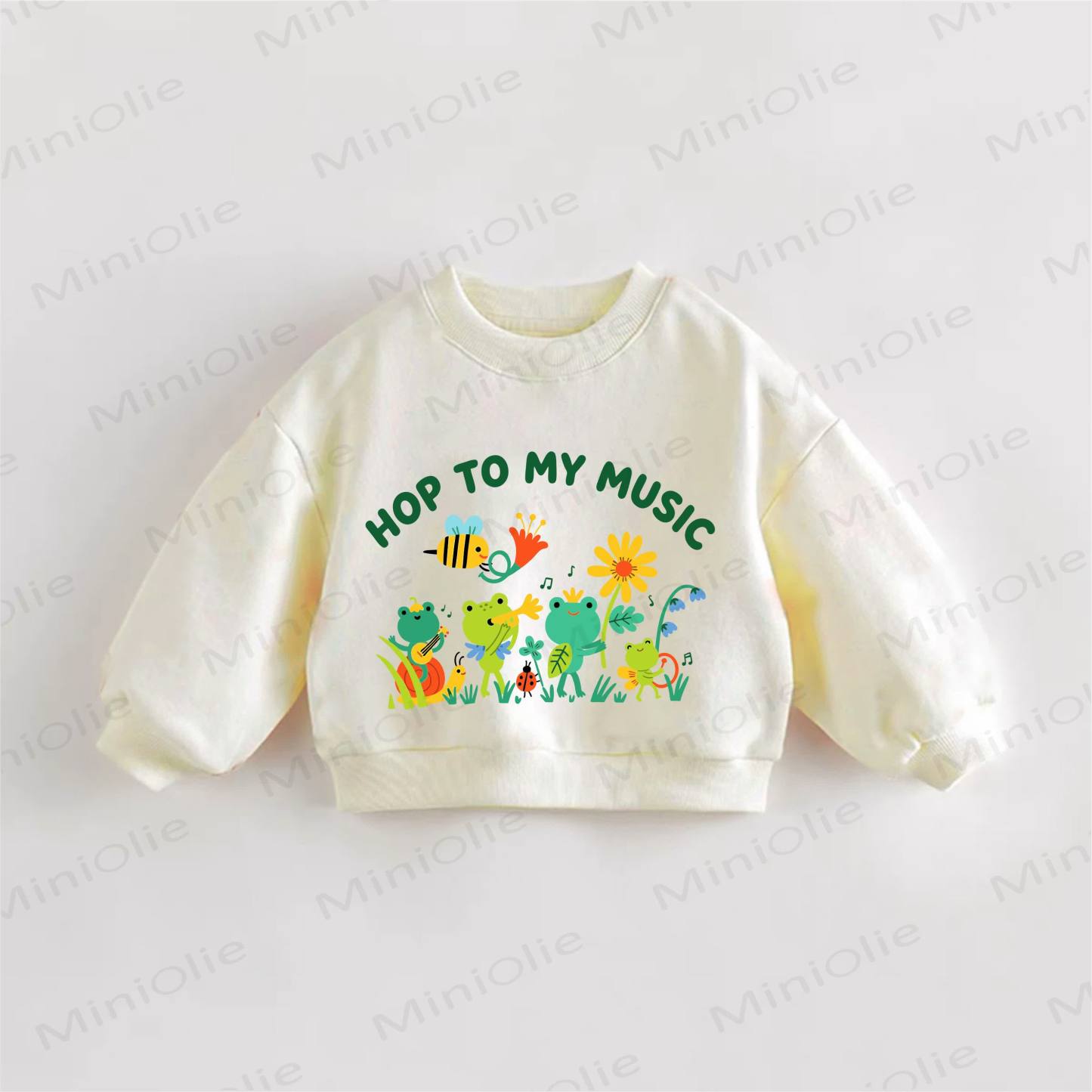 HOP TO MY MUSIC Baby Kleinkind Creme Sweatshirt - Creme - 3-5J - image 1