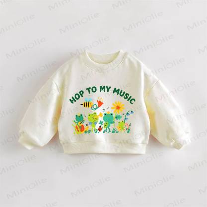 HOP TO MY MUSIC Baby Kleinkind Creme Sweatshirt - Creme - 3-5J - image 1