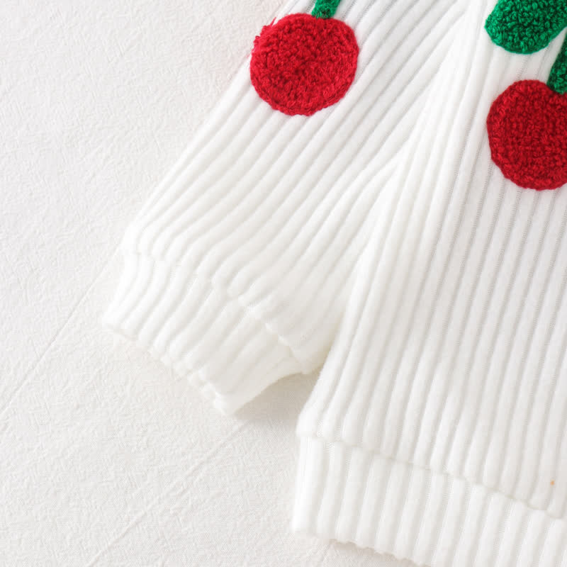 Zweiteiliges Set für Baby und Kleinkind , Mädchen , Kirsche , Stricken und Hose - image 4