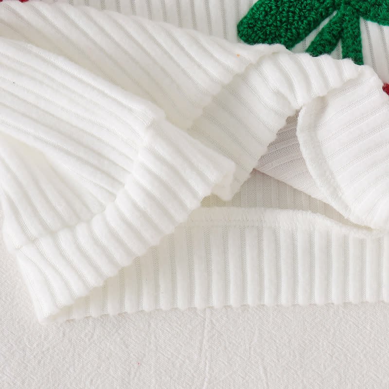 Zweiteiliges Set für Baby und Kleinkind , Mädchen , Kirsche , Stricken und Hose - image 5
