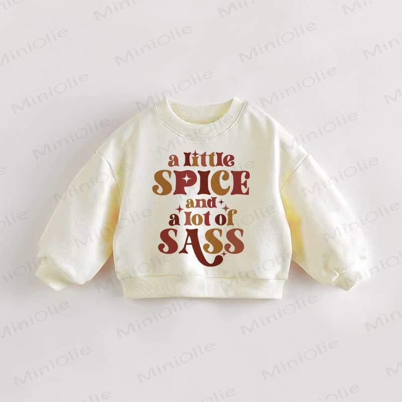  A LITTLE SPICE AND A LOT OF SASS – Baby Kleinkind Sweatshirt in Creme - Creme - 3-5J - image 1