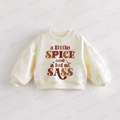  A LITTLE SPICE AND A LOT OF SASS – Baby Kleinkind Sweatshirt in Creme - Creme - 3-5J - image 1