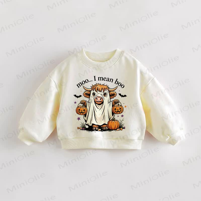 MOO... I MEAN BOO! Baby Sweatshirt in Creme - Creme - 3-5J - image 1