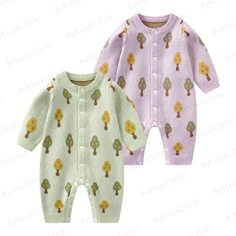 Baby Strampler mit Waldmotiv, Stricken und langen Strampler - image 1