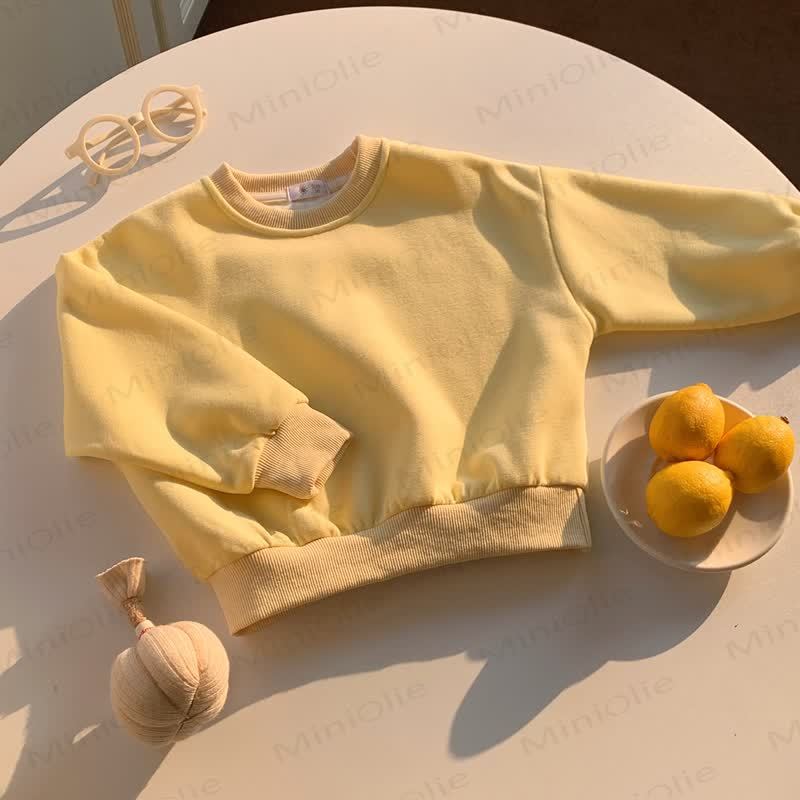 Kleinkind Sweatshirt mit Einfarbig, Spitze - Gelb - 10-11J - image 5
