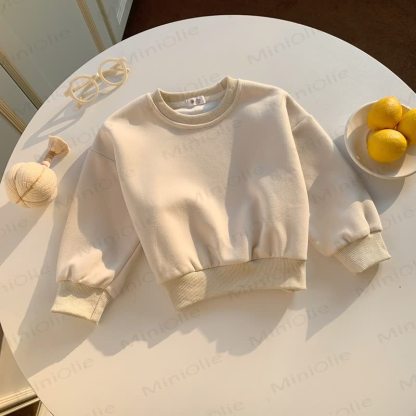 Kleinkind Sweatshirt mit Einfarbig, Spitze - Beige - 10-11J - image 7