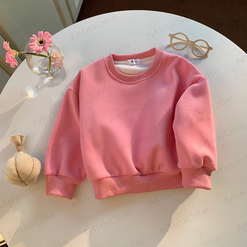 Kleinkind Sweatshirt mit Einfarbig, Spitze - Fuchsie - 10-11J - image 8
