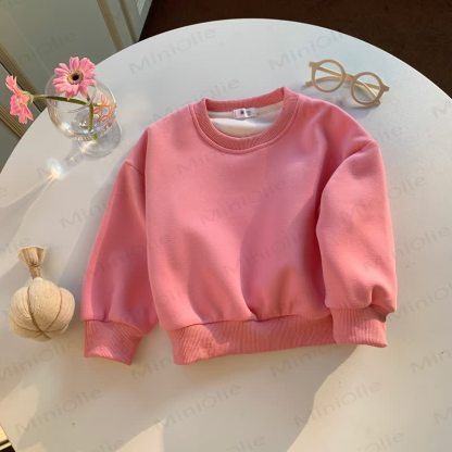 Kleinkind Sweatshirt mit Einfarbig, Spitze - Fuchsie - 10-11J - image 8