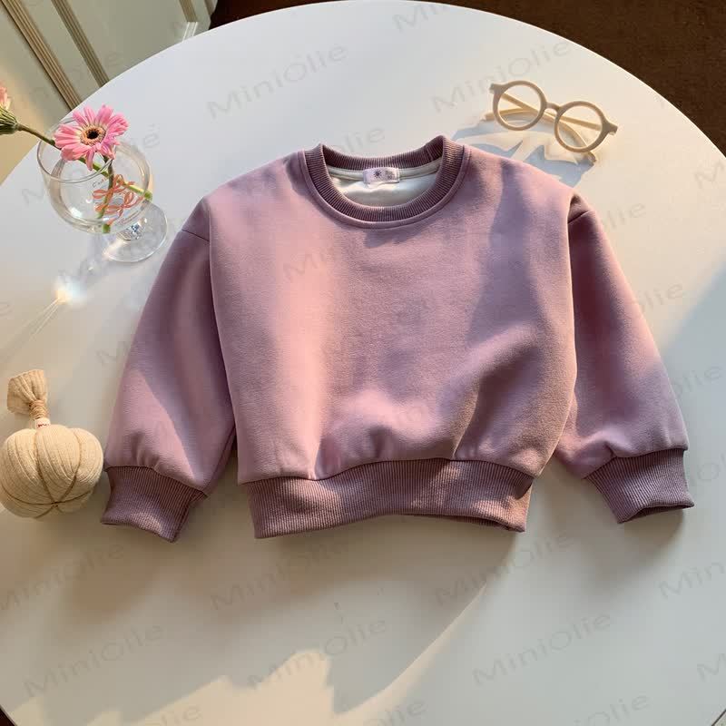 Kleinkind Sweatshirt mit Einfarbig, Spitze - Lila - 10-11J - image 12