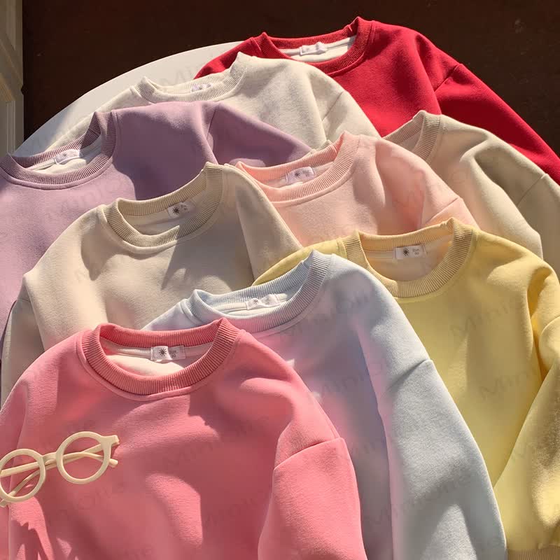 Kleinkind Sweatshirt mit Einfarbig, Spitze - image 2