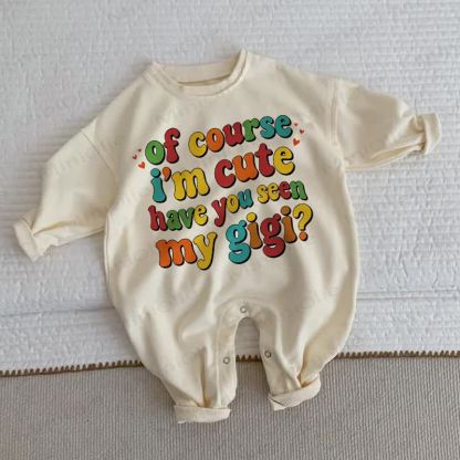 OF COURSE I'M CUTE HAVE YOU SEEN MY GIGI? Baby Strampler in Beige - Beige - 2-3J - image 1