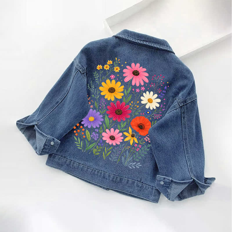 Jeansjacke mit Blume für Kleinkind - image 2