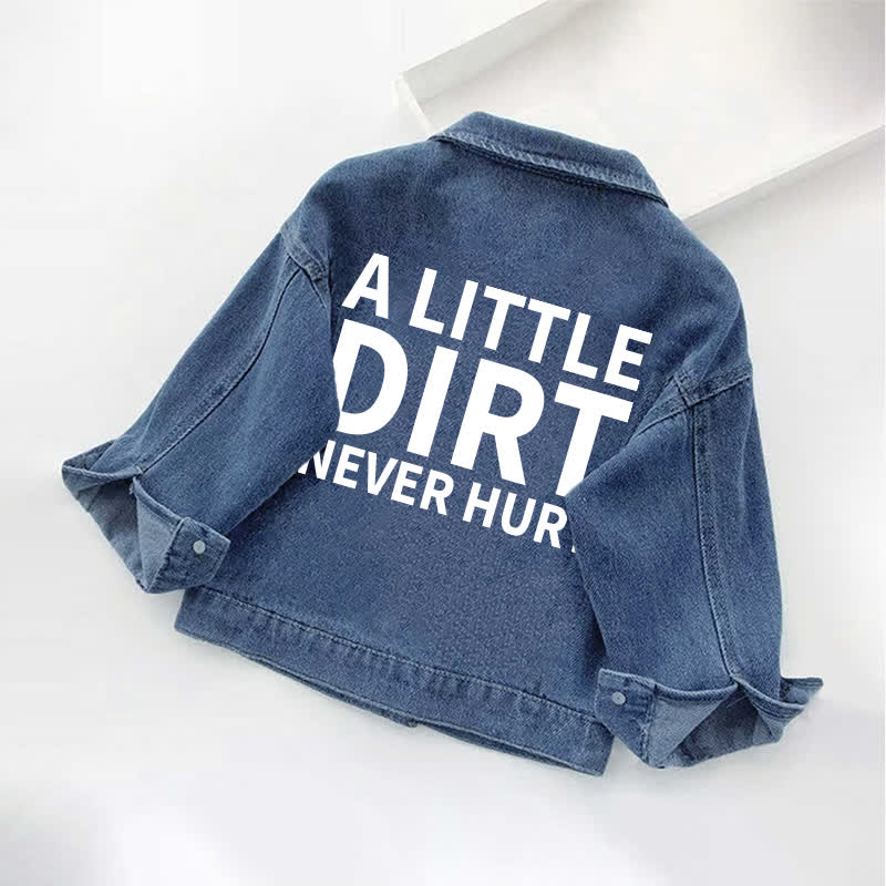 A LITTLE DIRT NEVER HURT – Jeansjacke für Kleinkind - Blau - 10-11J - image 1