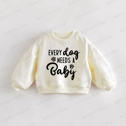 EVERY DOG NEEDS A BABY Baby Kleinkind Creme Sweatshirt - Creme - 3-5J - image 1