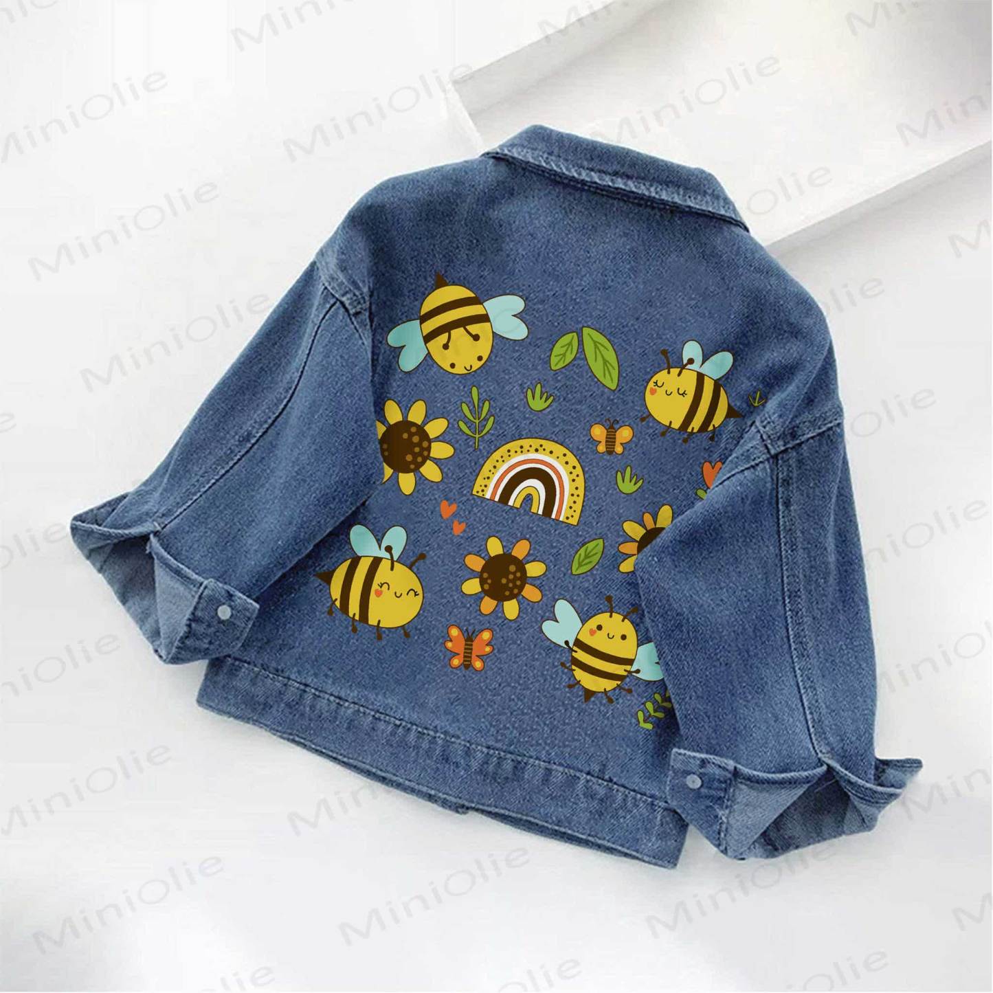 Jeansjacke mit Biene und Sonnenblumenmuster für Kleinkind - image 2