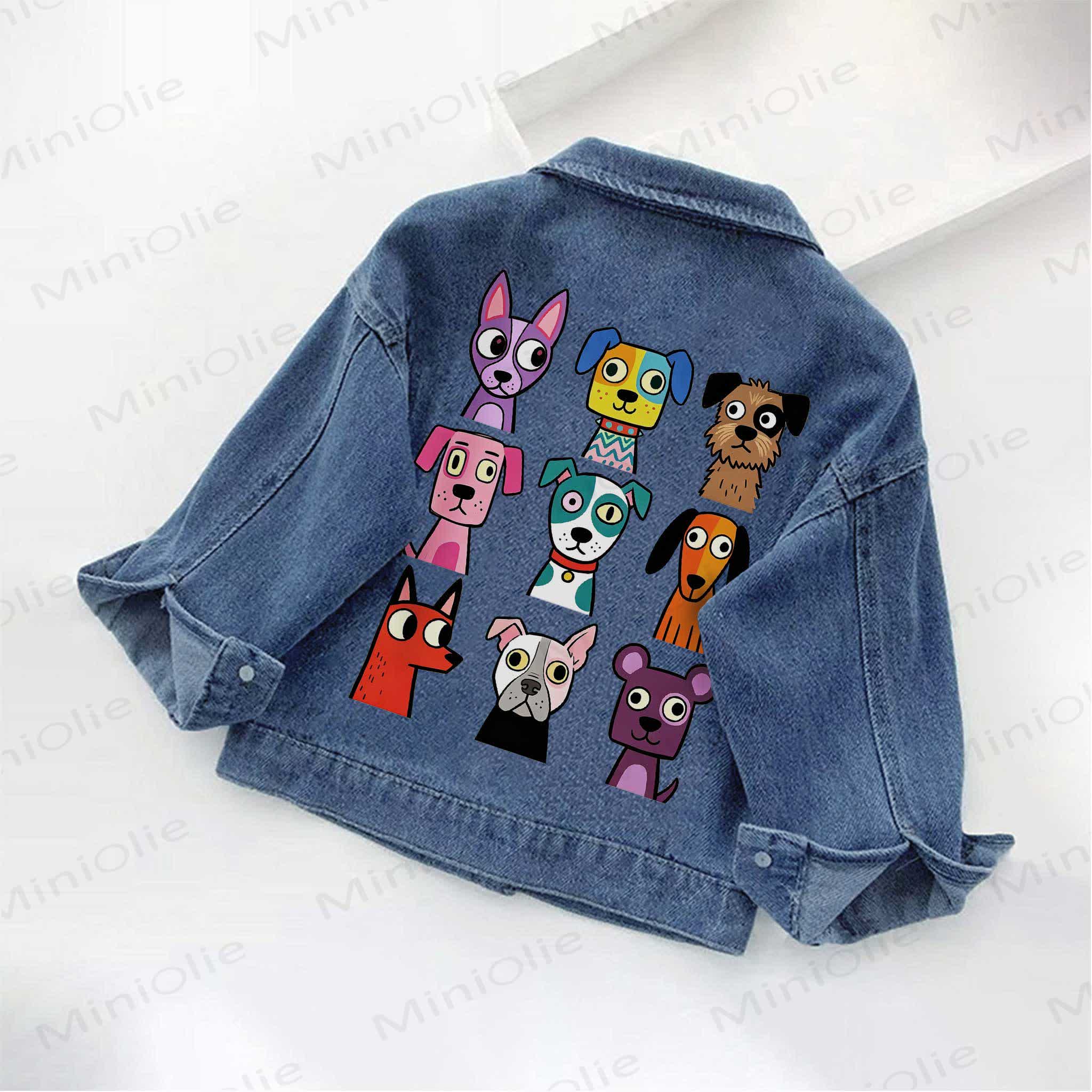 Bunt Denim mit Cartoon-Hundeprint für Kleinkind - image 2