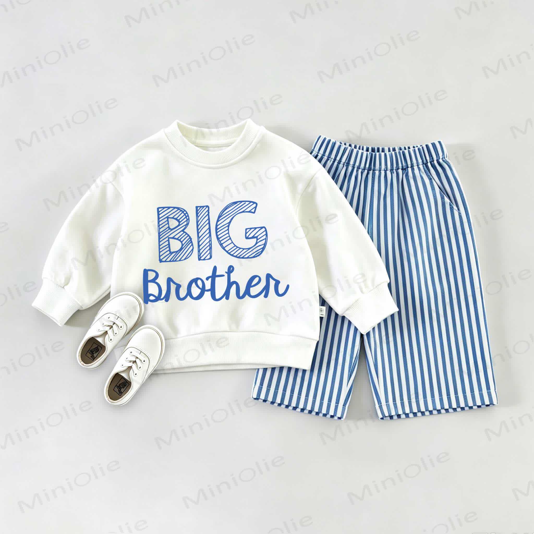 BIG BROTHER Baby Sweatshirt 2-teiliges Set - Weiß & Blau - 2-3J - image 1