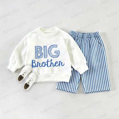 BIG BROTHER Baby Sweatshirt 2-teiliges Set - Weiß & Blau - 2-3J - image 1