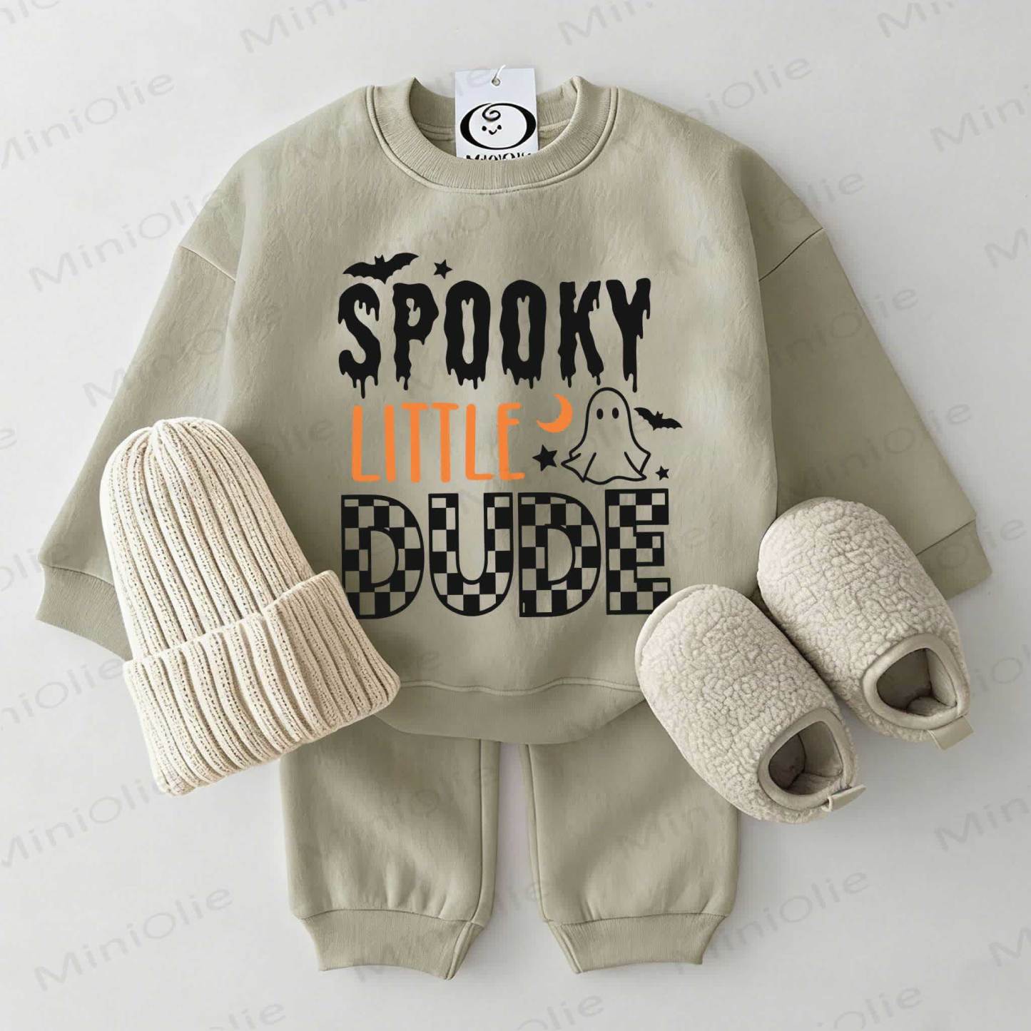 SPOOKY LITTLE DUDE Baby Sweatshirt 2-teiliges Set Grau Grün - Grau Grün - 2-3J - image 1
