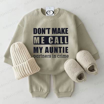 DON'T MAKE ME CALL MY AUNTIE PARTNERS IN CRIME – Baby Sweatshirt, 2-teiliges Set , Grau Grün - Grau Grün - 2-3J - image 1