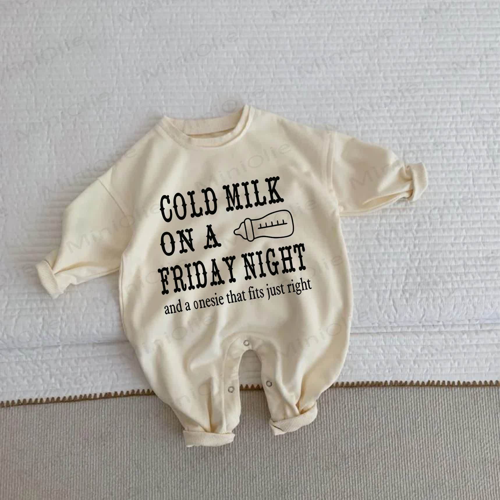 COLD MILK ON A FRIDAY NIGHT AND A ONESIE THAT FITS JUST RIGHT – Baby Beige in Strampler - Beige - 2-3J - image 1