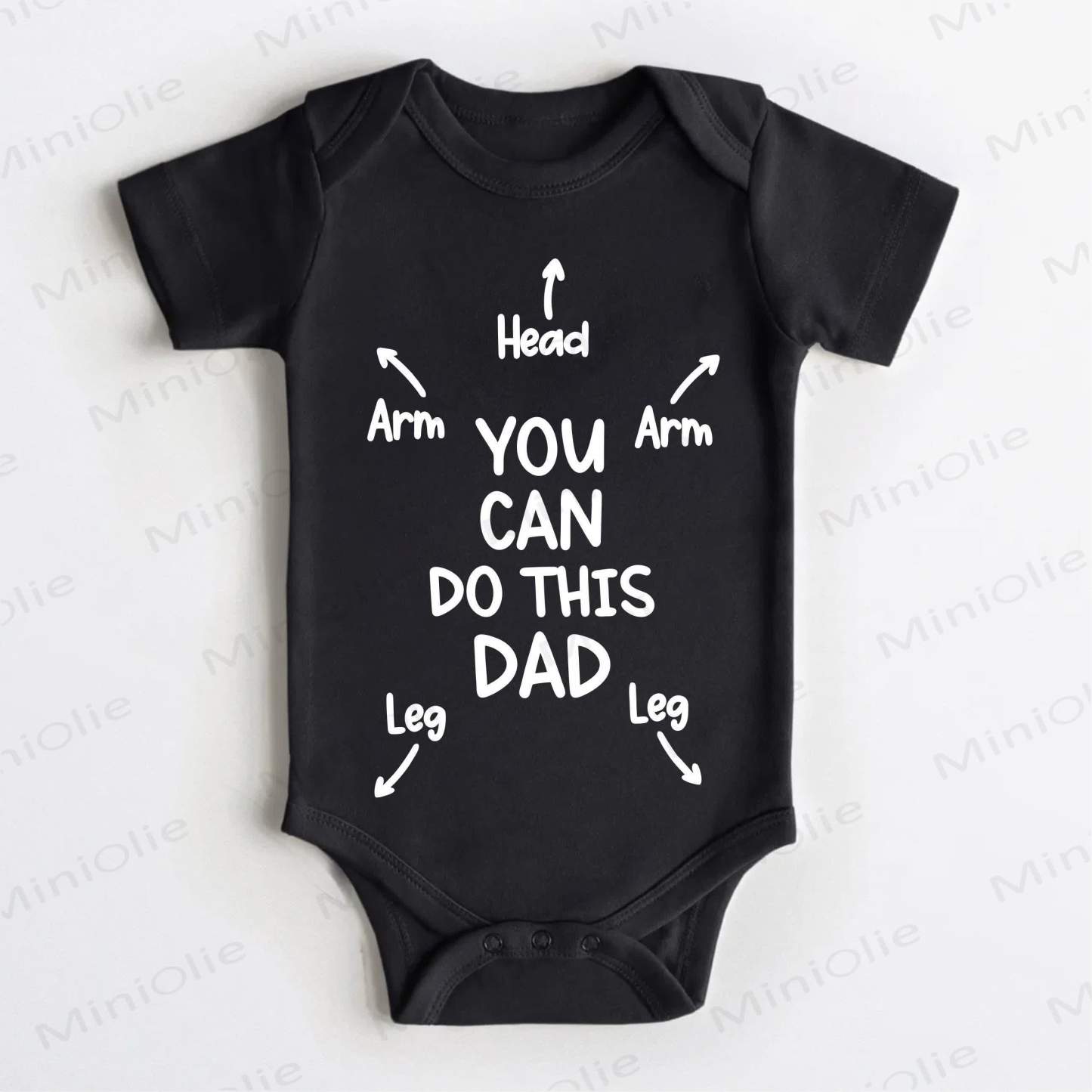 YOU CAN DO THIS DAD HEAD ARM ARM LEG LEG Baby Bodysuit , Schwarz - Schwarz - 18-24M - image 1