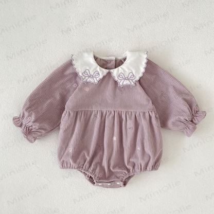 Kleid und Bodysuit für Baby mit Peter-Pan-Kragen - Lila Bodysuit - 18-24M - image 5