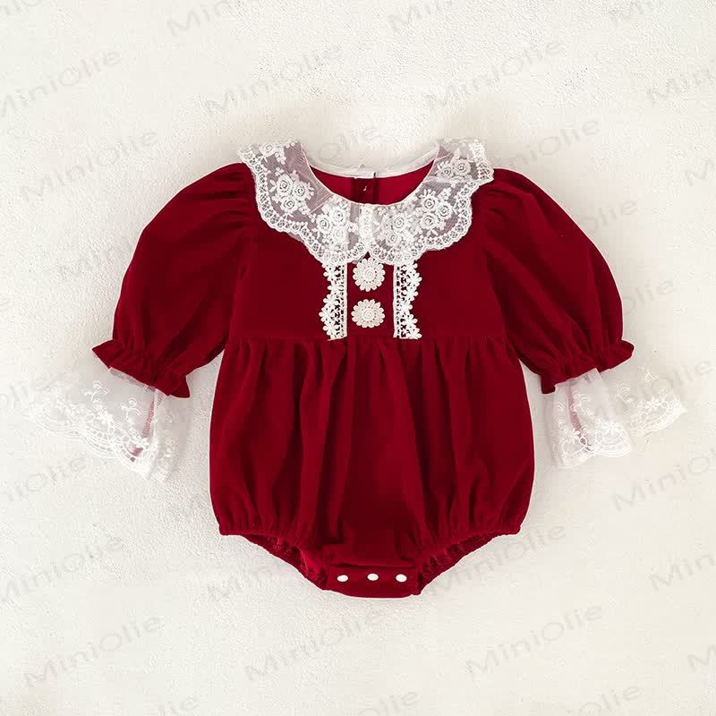Kleid und Bodysuit für Baby mit Lace - Roter Bodysuit - 18-24M - image 3