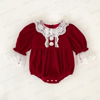 Kleid und Bodysuit für Baby mit Lace - Roter Bodysuit - 18-24M - image 3