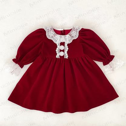 Kleid und Bodysuit für Baby mit Lace - Rotes Kleid - 6-7J - image 4