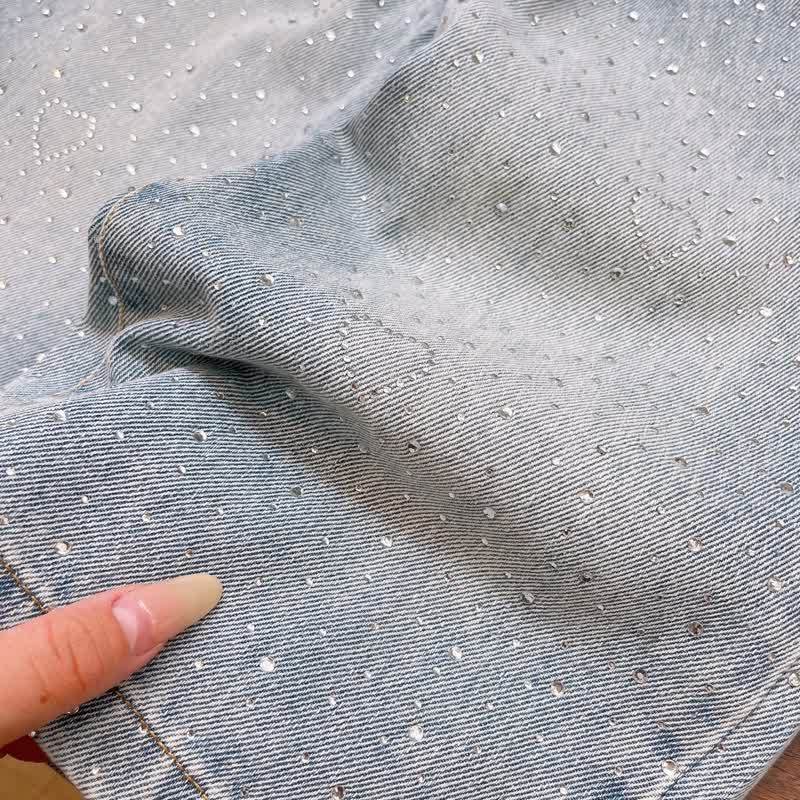 Zweiteiliges Set für Kind und Mädchen: Weißes Spitze mit Lace und Denim - image 5