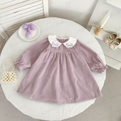 Kleid und Bodysuit für Baby mit Peter-Pan-Kragen - image 4