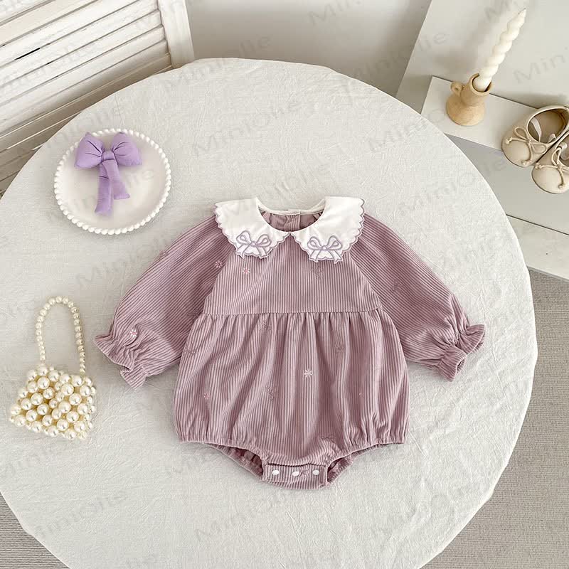 Kleid und Bodysuit für Baby mit Peter-Pan-Kragen - image 6