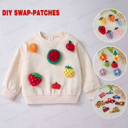 Kinder Sweatshirt mit austauschbaren Aufnähern zum Selbermachen - image 1