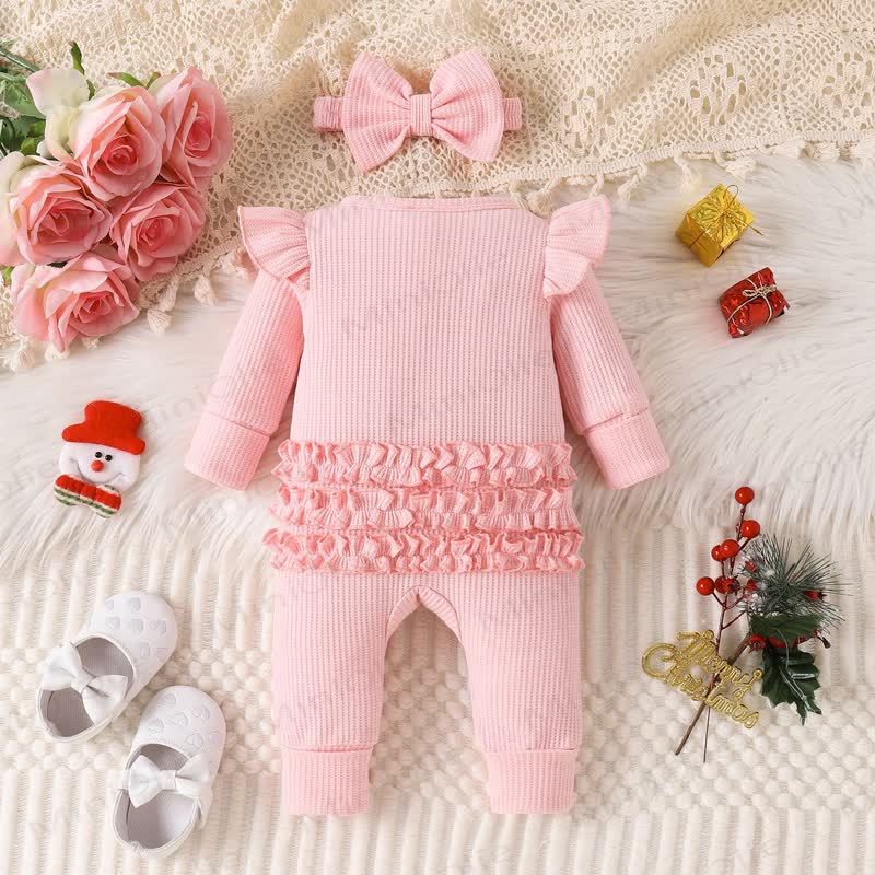 Baby Weihnachten -Applikation- Strampler mit Schleife - image 3