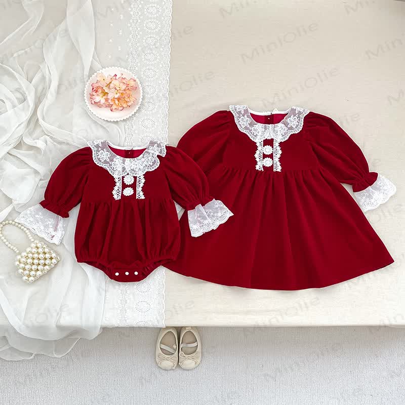 Kleid und Bodysuit für Baby mit Lace - image 1