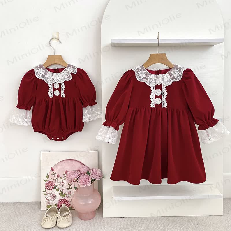 Kleid und Bodysuit für Baby mit Lace - image 2