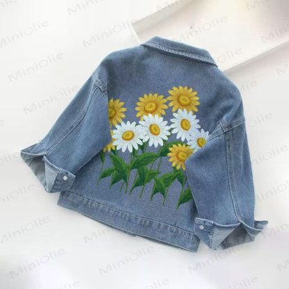 Jeansjacke mit Blumen für Kleinkind - image 2
