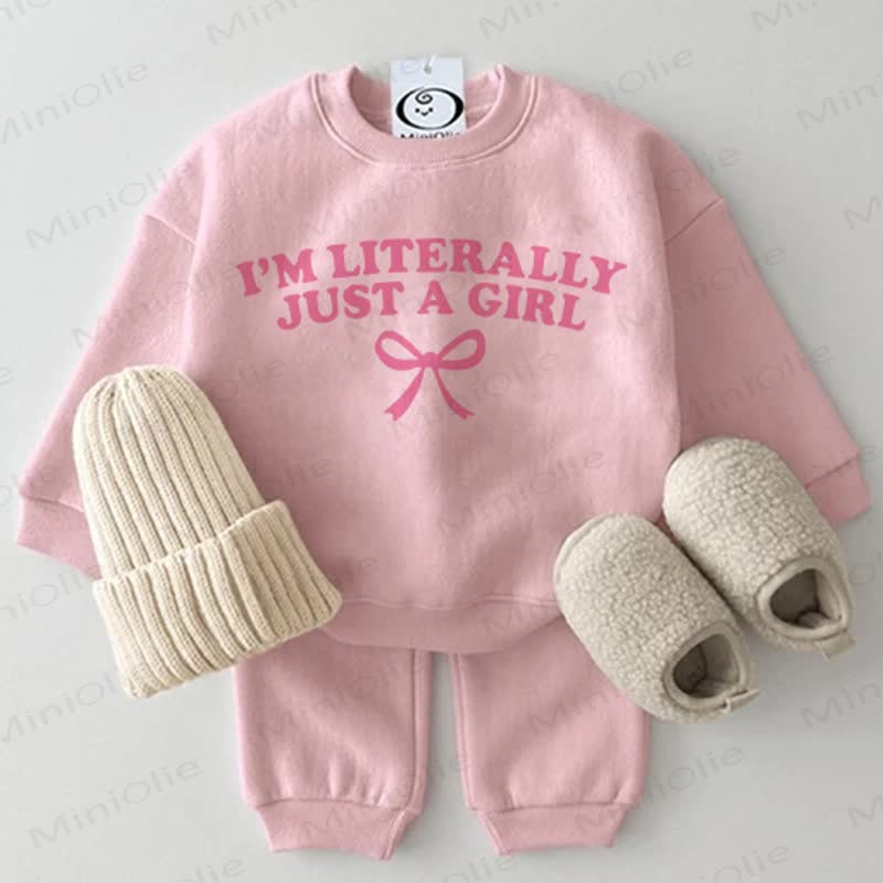 I'M LITERALLY JUST A GIRL – Baby Sweatshirt Set, 2-teilig , Rosa - Rosa - 2-3J - image 1