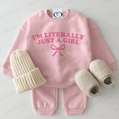 I'M LITERALLY JUST A GIRL – Baby Sweatshirt Set, 2-teilig , Rosa - Rosa - 2-3J - image 1