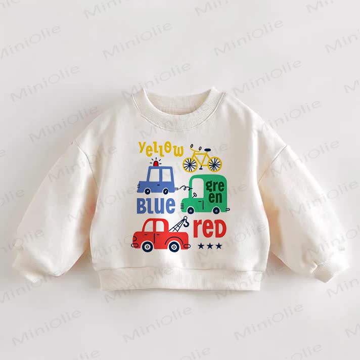 YELLOW, BLUE, GREEN, RED – Baby Kleinkind - Sweatshirt in Creme. - Creme - 3-5J - image 1