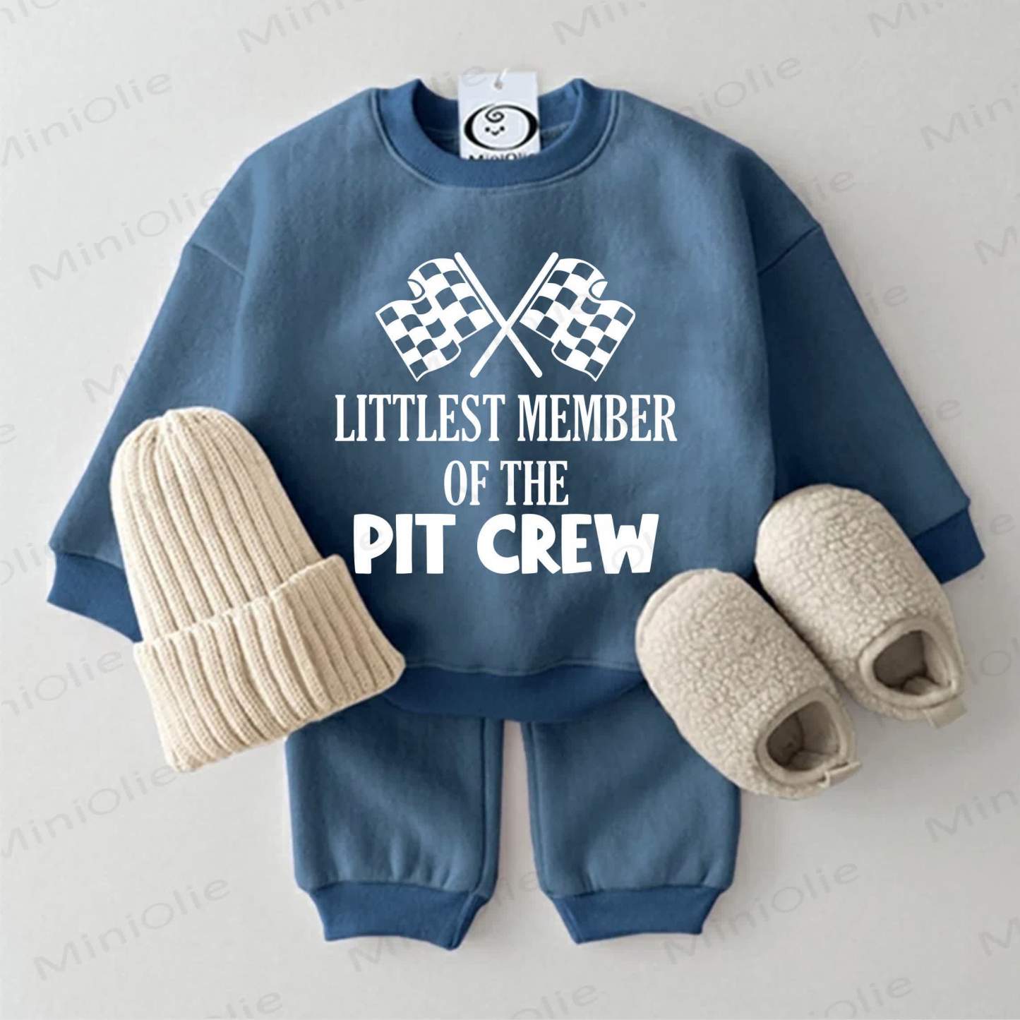 LITTLEST MEMBER OF THE PIT CREW – Baby Sweatshirt Set, 2-teilig , Blau - Blau - 2-3J - image 1