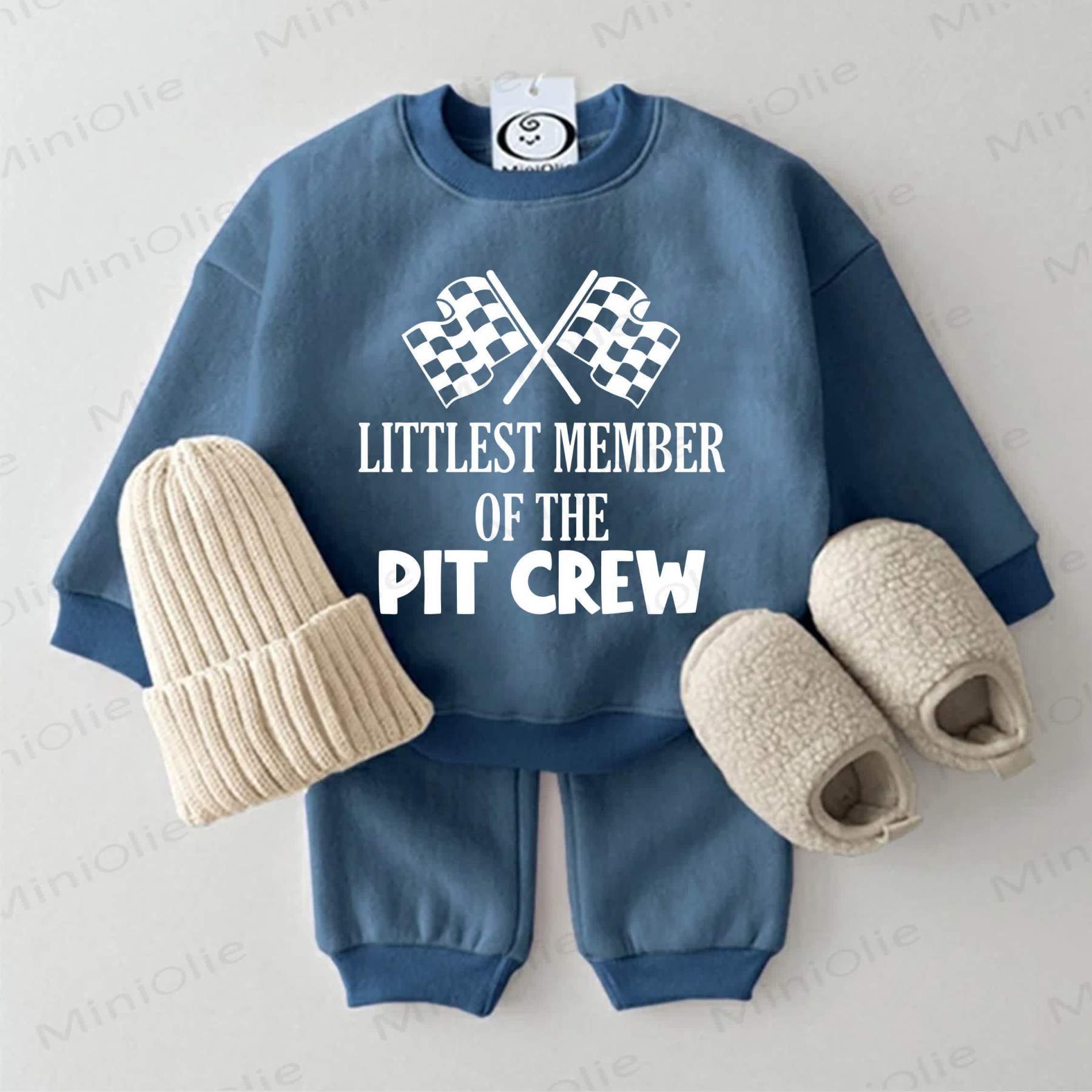 LITTLEST MEMBER OF THE PIT CREW – Baby Sweatshirt Set, 2-teilig , Blau - Blau - 2-3J - image 1