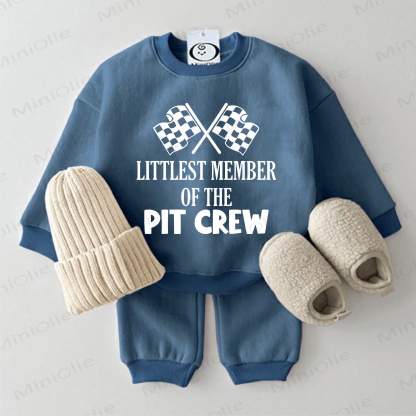 LITTLEST MEMBER OF THE PIT CREW – Baby Sweatshirt Set, 2-teilig , Blau - Blau - 2-3J - image 1