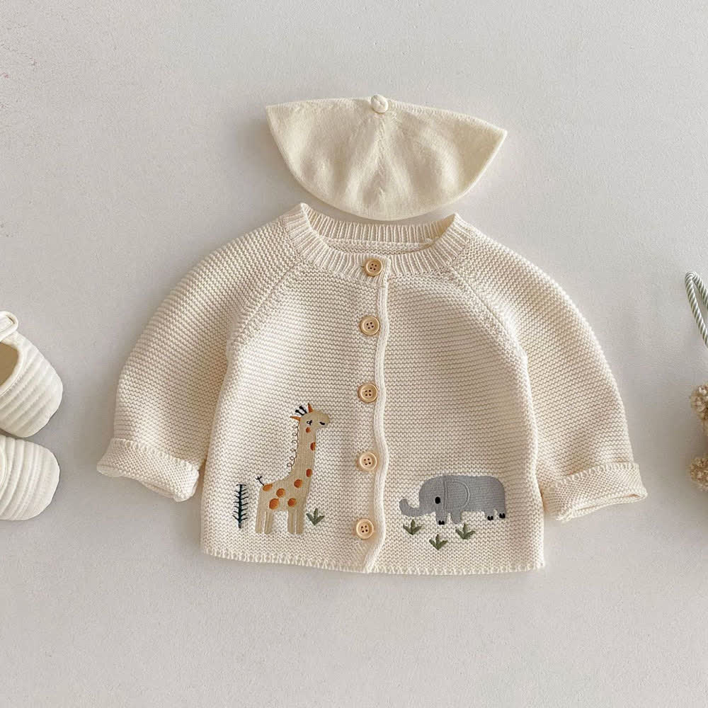 Baby Kleinkind Tier Strickjacke​​ - Beige - 2-3J - image 1