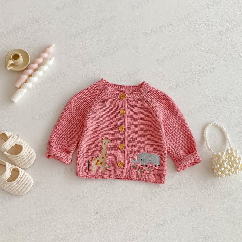 Baby Kleinkind Tier Strickjacke​​ - Rosa - 2-3J - image 5